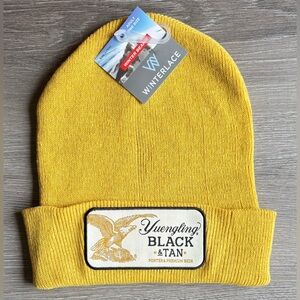 NWT Yuengling Lager (Black & Tan) Yellow Knit Beanie Winter Hat Cap
